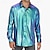 preiswerte Herrenhemd zum Knöpfen-Herren Knopfhemd Lässiges Hemd Waffel-Shirt Blau Langarm Glatt Laser Kargen Hawaiianisch Festtage Button-Down Bekleidung Modisch Brautkleider schlicht Komfortabel