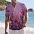 billiga Hawaiiskjorta för män-blommig grafisk herrresortsstil 3d-tryckt henley skjorta button up skjorta fritidsskjorta dagligt slitage semester gå ut vår &amp; sommar stå krage kortärmad gul, lila, orange s, m, l skjorta