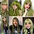 Χαμηλού Κόστους Περούκες μεταμφιέσεων-πράσινη περούκα με κτυπήματα απαλές μακριές κυματιστές περούκες για γυναίκες σγουρές συνθετικές ίνες αντικατάσταση περούκας αποκριάτικες στολές cosplay πάρτι περούκες γιορτής του Αγίου Πατρικίου