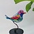 cheap Statues-Stained Birds On Branch Desktop Ornaments,Metal Flat Vivid Birds Decorations On Branch,Double Sided Multicolor Hummingbird Craft Statue Table Gift for Bird Lovers