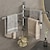 abordables Toalleros de barra-Toallero giratorio gris pistola, barra de toalla no perforada, estante de almacenamiento para baño de múltiples polos, estante de almacenamiento para lavabo montado en la pared