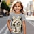 billige jentes 3d t-skjorter-Jente 3D Hund T-skjorte Skjorte Kortermet 3D-utskrift Sommer Aktiv Mote søt stil Polyester Barn 3-12 år Crew-hals utendørs Avslappet Daglig Normal
