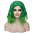 abordables Pelucas para disfraz-peluca verde peluca ombre verde peluca bob verde pelucas verdes para mujeres pelucas verdes onduladas y rizadas cortas pelucas sintéticas del día de san patricio