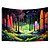abordables Tapices de luz negra-Tapiz de luz negra UV reactivo que brilla en la oscuridad bosque trippy camino brumoso naturaleza paisaje colgante tapiz pared arte mural para sala dormitorio