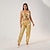 cheap 1980s-Set with Shiny Metallic Camisole Cargo Pants 2 PCS 1980s Hip Pop Outfits Abba Costume Women&#039;s Cosplay Costume Carnival Club Party