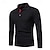 preiswerte Multipack-Mehrfachpackungen 2St Herren Viertel Postleitzahl Langarm Grau + Schwarz Polo Poloshirt mit Viertelreißverschluss Golfhemd Spleißen Farbblock Freizeitskleidung Urlaub Polyester Frühling &amp; Herbst