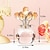 cheap Photobooth Props-Handmade Crystal Champagne Rose Flower Figurine with Round Vase Romantic Rose Gifts for Women on Wedding Valentine&#039;s Chrismas Glass Rose Flowers for Girlfriend Wife Home Table Decorations
