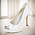 abordables Zapatos de boda-Mujer Zapatos de boda Zapatos de novia Plataforma Tacón alto Punta abierta Satén Mocasín Negro Blanco Marfil