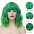 cheap St Patricks Day Wigs-Women‘s Bright Green Ombre Wig Short Curly Wavy Wig Shoulder Length Flat Bangs Wig For Women Girl Cosplay Party Halloween Wig Cap Included St.Patrick&#039;s Day Wigs