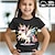 levne dívčí 3D trička-Dívčí 3D Komiks Jednorožec Košilky Košile Krátký rukáv 3D tisk Léto Aktivní Módní Roztomilý 100% bavlna Děti 3-12 let Tričkový Venkovní Ležérní Denní Běžný