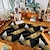 abordables alfombras de salón y dormitorio-Alfombra geométrica negra dorada, alfombra de cocina, alfombra antideslizante a prueba de aceite, alfombra para sala de estar, alfombra interior y exterior, decoración de dormitorio, alfombra de
