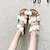 cheap Wedding Shoes-Women&#039;s Sandals Wedding Shoes for Bride Bridesmaid Women Peep Toe White Brown PU With Lace Flower Flat Heel Wedding Party Vacation Daily Classic Casual Boho Bohemia Beach