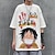 preiswerte Cosplay-Anime-Kapuzenpullover und T-Shirts für den Alltag-One Piece Affe D. Ruffy T-Shirt-Ärmel Zeichentrick Manga Anime Grafik Für Paar Herren Damen Erwachsene Karneval Maskerade Heißprägen Casual