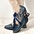 Χαμηλού Κόστους Γυναικεία Τακούνια-Γυναικεία Τακούνια Γόβες Μπόχο Χειροποίητα Παπούτσια Vintage παπούτσια Πάρτι ΕΞΩΤΕΡΙΚΟΥ ΧΩΡΟΥ Καθημερινά Συνδυασμός Χρωμάτων Τακούνι Κώνος Στρογγυλή Μύτη Κομψό Βοημία Διακοπές Δέρμα Δαντέλα μέχρι πάνω