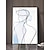 levne Reprodukce slavných obrazů-ručně malovaná moderní olejomalba jednoduchý design černé čáry bez rámu abstraktní umění ručně vyráběná nahá sexy dívka pro domácí výzdobu obývacího pokoje (bez rámu)