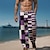 cheap Printed Pants-Plaid Color Block Men&#039;s Resort 3D Printed Casual Pants Trousers Elastic Waist Drawstring Loose Fit Straight-Leg Summer Beach Pants S TO 3XL