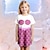 billige Pyjamas-Pige 3D Havfrue Pyjamas Natkjole Pink Kortærmet 3D-udskrivning Sommer Aktiv Mode Sød Stil Polyester Børn 3-12 år Rund hals Hjem Afslappet Indendørs Regulær