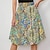 cheap Midi Skirts-Women&#039;s Skirt A Line Swing Knee-length High Waist Skirts Print Paisley Street Daily Summer Polyester Vintage Green