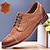 abordables Oxfords Homme-chaussures habillées pour hommes en cuir effet croco jaune-marron confortables antidérapantes bloc à lacets