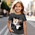 cheap Girl&#039;s 3D T-shirts-Girls&#039; 3D Cat Tee Shirts Short Sleeve 3D Print Summer Active Fashion Cute Polyester Kids 3-12 Years Crew Neck Outdoor Casual Daily Regular Fit