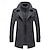 cheap Men&#039;s Trench Coat-Men&#039;s Winter Coat Wool Coat Overcoat Short Coat Outdoor Work Fall &amp; Winter Wool Windproof Warm Outerwear Clothing Apparel Bustiers Essential Solid Colored Rolled collar Single Breasted