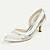 olcso Esküvői cipők-Női Esküvői cipők Pompák Menyasszonyi cipők Cicasarok Erősített lábujj Elegáns Szatén Papucs Fekete Fehér Kristály