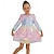 tanie Sukienki imprezowe-dziewczynka maluch ombre pastelowy gradientowy połyskujący kolorowa cekinowa sukienka urodzinowa dla gościa weselnego