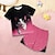 olcso Lányok 3D pizsama-lányok 3D rajzfilm macska póló &amp; rövidnadrág pizsama garnitúra rózsaszín rövid ujjú 3d nyomat nyári aktív divat aranyos poliészter gyerekek 3-12 éves korig nyakú otthon kauzális beltéri szabályos