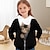 billiga flickas 3d huvtröjor och tröjor-Flickor 3D Katt Huvtröja Pullover Långärmad 3D-tryck Vår Höst Aktiv Mode söt stil Polyester Barn 3-12 år Huva Utomhus Ledigt Dagligen Normal