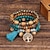 cheap Women&#039;s-Set with Women&#039;s Ethnic Dress Bead Bracelet Vintage Bracelet Archaistic Street Leaf Necklaces Earrings Vintage Enamel 4PCS Women Summer Spring Retro