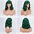 Недорогие Парики к костюмам-короткий волнистый парик боб с челкой 14-дюймовый короткий зеленый парик боб пастельные вьющиеся волнистые синтетические парики до плеч для косплея с бесплатной шапочкой для парика для женщин и