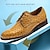 abordables Zapatos Oxford de hombre-Zapatos de vestir para hombre con cordones antideslizantes de piel de avestruz amarilla con agujeros perforados