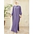 お買い得  アラビアイスラム-女性用 ドレス アバヤ カフンワンピース ドバイ イスラム教 アラビア語 アラビア語 イスラム教徒 ラマダン 純色 成人 ドレス
