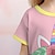 olcso Lányok 3D pizsama-lányoknak 3d egyszarvú hálóing pizsama rózsaszín rövid ujjú 3d print nyári aktív divat aranyos poliészter gyerekek 3-12 éves korig nyakú otthon oksági beltéri szabályos illeszkedés