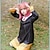 billige Anime-kostymer-Inspirert av Cosplay Anya Forger Anime  &quot;Cosplay-kostymer&quot; Japansk Halloween Cosplay-drakter Langermet Kjole Sokker Hodeplagg Til Dame Jente