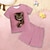 Χαμηλού Κόστους Τρισδιάστατες πιτζάμες για κορίτσια-3d μπλουζάκι γάτας για κορίτσια &amp; σορτς πιτζάμα σετ ροζ κοντομάνικο 3d print καλοκαιρινή ενεργή μόδα χαριτωμένα πολυεστερικά παιδιά 3-12 ετών πλήρωμα λαιμόκοψη σπίτι αιτιώδης εσωτερική κανονική