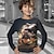 billige drenges 3d t-shirts-Drenge 3D Dinosaurus T-shirt Skjorte Langærmet 3D-udskrivning Forår Efterår Sport Mode Gade Polyester Børn 3-12 år Rund hals udendørs Afslappet Daglig Regulær
