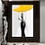 voordelige Schilderijen van mensen-vrouw in gele hoed moderne abstracte sexy vrouw figuur canvas schilderij handgeschilderde kunst aan de muur voor woonkamer interieur geen frame