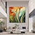 billiga Blom- och växtmålningar-handgjord original oljemålning med blommor på duk abstrakt växtkonstmålning för heminredning med sträckt ram/utan målning av inre ram