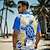 זול חולצת הוואי לגברים-צבים חיים ימיים גברים נופש הוואי חולצה מודפסת תלת מימד כפתור למעלה שרוולים קצרים חולצת חוף קיץ חופשה ללבוש יומי s עד 3xl