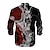 cheap Men&#039;s Printed Shirts-Rendering Men&#039;s Subcultural Casual 3D Printed Shirt Party Street Vacation Spring &amp; Summer Turndown Long Sleeve Red Blue Purple S M L 4-Way Stretch Fabric Shirt