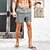 billiga simshorts för män-Herr Boardshorts Badshorts Utekväll Helgen Andningsfunktion Snabb tork Ficka Snörning Elastisk midja Randig Kort Gymnastik Ledigt Sportkläder Himmelsblå Brun
