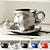 billige Krus og kopper-unik ansigtsformet vandkop med underkop, kreativt kaffekopsæt, mikroovn og opvaskemaskine