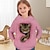 cheap Girl&#039;s 3D Hoodies&amp;Sweatshirts-Girls&#039; 3D Cat Hoodie Pullover Long Sleeve 3D Print Spring Fall Active Fashion Cute Polyester Kids 3-12 Years Hooded Outdoor Casual Daily Regular Fit