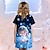 billige Pyjamas-Pige 3D Prinsesse Pyjamas Natkjole Kortærmet 3D-udskrivning Sommer Aktiv Mode Sød Stil Polyester Børn 3-12 år Rund hals Hjem Afslappet Indendørs Regulær