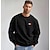 cheap Men&#039;s Graphic Hoodie-Men&#039;s 100% Cotton Sweatshirt Pullover Basic Fashion Daily Casual Sweatshirts Graphic Black White Long Sleeve Holiday Vacation Streetwear Crew Neck Spring &amp; Fall Clothing Apparel Designer