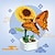 billige Byggeleker-kvinnedagsgaver potteplante blomst byggekloss med sommerfuglbier solsikker insekter og girasoler blomster valentinsdag kvinners dag morsdagsgaver til jenter morsdagsgaver til mamma