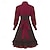 economico Vestiti-Gothic Lolita Punk &amp; Gotico Steampunk Vestito Manica a Vescovo Con Volant Blocco di colori Collo ripiegato Costume Per donna Fantasia Stile Steampunk Performance Mascherata Adulti Vestito