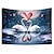 ieftine Tapiserii de vacanță-Valentine lebădă cuplu agățat tapiserie artă de perete tapiserie mare decor mural fotografie fundal pătură perdea acasă dormitor living decor