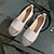 billige Flate sko til kvinner-Dame Flate sko Slip-Ons Store størrelser Komfort Sko Daglig Fargeblokk Flat hæl Rund Tå Mote Fritid Komfort Lin Tøfler Sølv Svart Gull